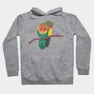 Jade Green Lovebird in the twig | Bunniesmee Valentine Edition Hoodie